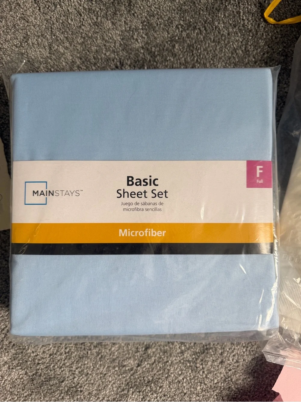 Mainstays Microfiber 4 pc Sheet Set Full Size light blue